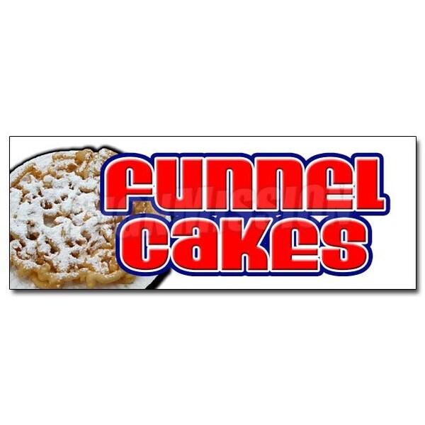Signmission 12in FUNNEL CAKES DECAL sticker cake concessions fried hot fresh made, D-12 Funnel Cakes D-12 Funnel Cakes - main